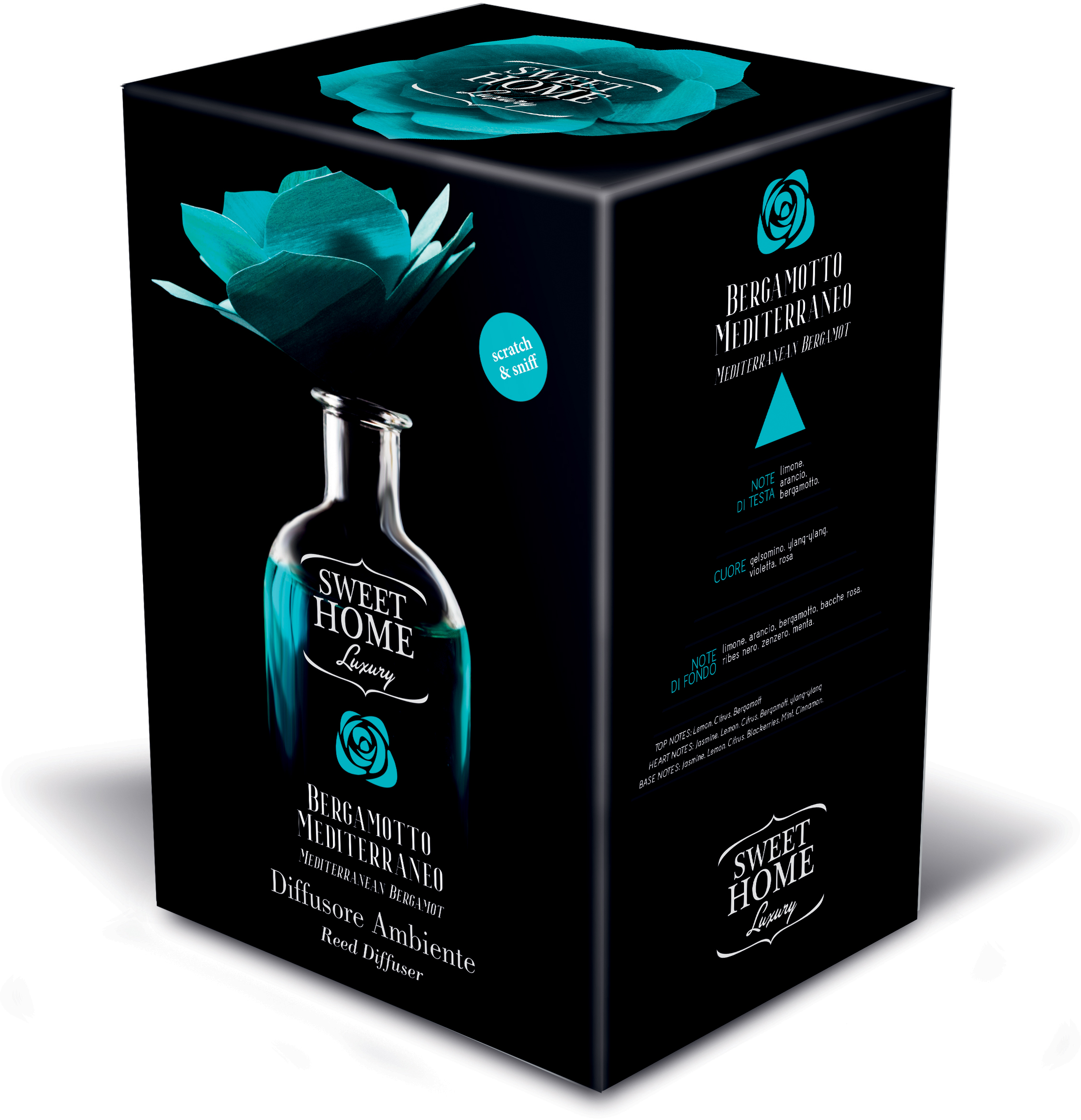 Sweet Home Collection – difuzér s vonící dřevěnou květinou Středomořský bergamot 250 ml