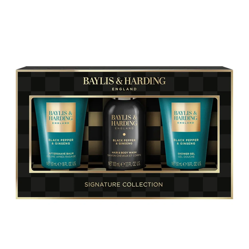 Baylis & Harding, ČERNÝ PEPŘ & ŽENŠEN - pánská sada s péčí o tělo 3 x 50 ml