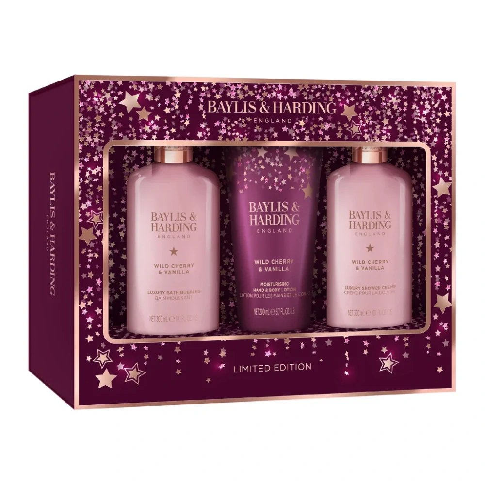 Baylis & Harding, WILD CHERRY & VANILLA - sada s péčí o tělo, 3 ks