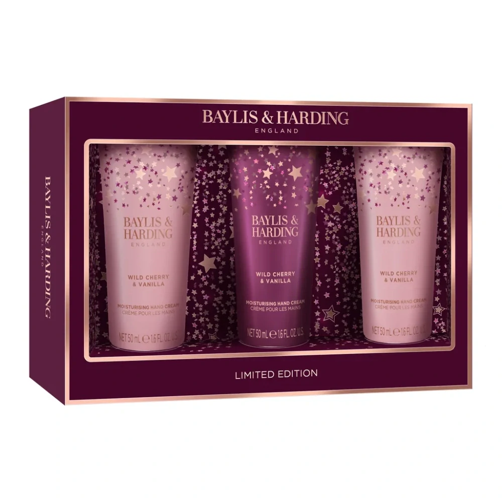 Baylis & Harding, WILD CHERRY & VANILLA - sada krémů na ruce, 3 ks