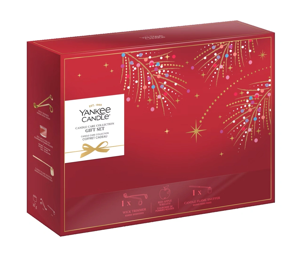 Yankee Candle, vánoční dárková sada pro péči o svíčky s vonnou svíčkou