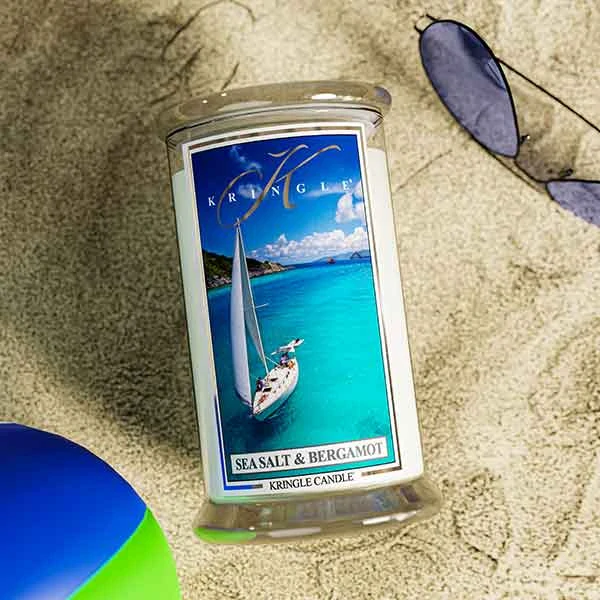 Kringle Candle, vonná svíčka Sea Salt & Bergamot 624