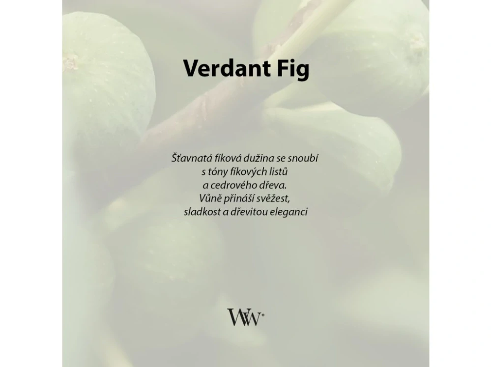 WoodWick vonná svíčka velká váza Verdant Fig 609 g