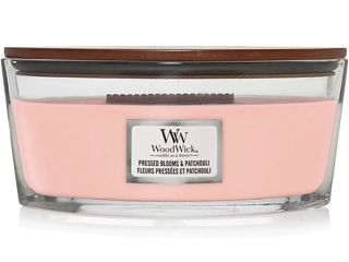 WoodWick svíčka loď Pressed Blooms & Patchouli  (Drcené květy a pačuli) 453 g