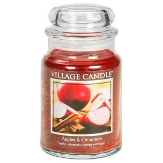 Village Candle - vonná svíčka Apples & Cinnamon (Jablko a skořice) 602 g