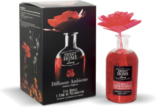 Sweet Home Collection – difuzér s vonící dřevěnou květinou Červené hrozny a květy granátového jablka  250 ml
