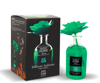 Sweet Home Collection – difuzér s vonící dřevěnou květinou Zelený lotus  250 ml
