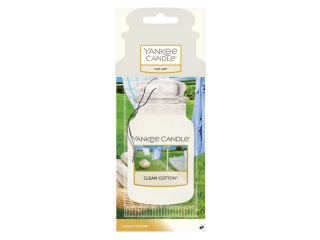 Yankee Candle, vůně do auta papírová visačka Clean Cotton (Čistá bavlna)