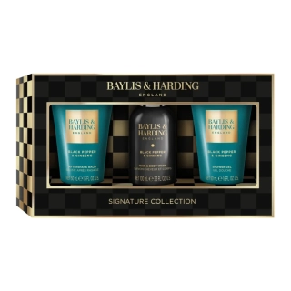 Baylis & Harding, ČERNÝ PEPŘ & ŽENŠEN - pánská sada s péčí o tělo 3 x 50 ml