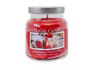 Village Candle - vonná svíčka Strawberry Pound Cake (Jahodový koláč) 92 g