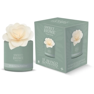 Sweet Home Collection - difuzér s dřevěnou vonící květinou Bílý čaj a osmanthus 140 ml
