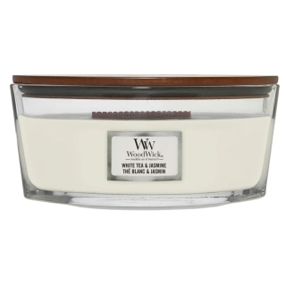 WoodWick svíčka loď White Tea & Jasmine (Bílý čaj a jasmín) 453 g