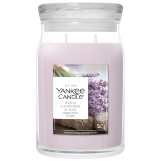 Yankee Candle Signature velká vonná svíčka Dried Lavender & Oak 567 g