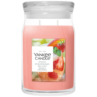 Yankee Candle Signature velká vonná svíčka White Strawberry Bellini 567 g