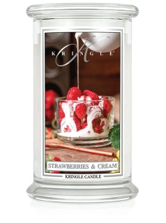 Kringle Candle, vonná svíčka Strawberries & Cream 624 g