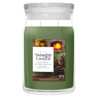 Yankee Candle Signature velká vonná svíčka Balsam Cedar Fireside 567 g