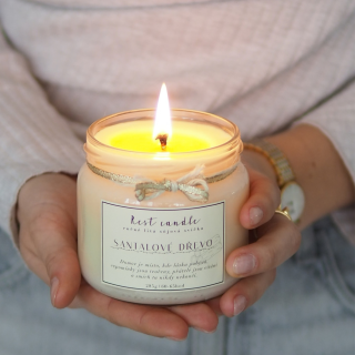 Rest Candle - sojová vonná svíčka Santalové dřevo 170 g