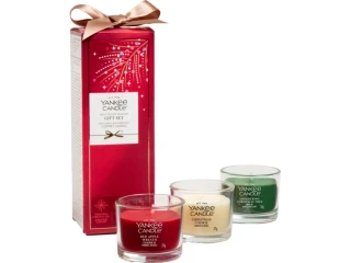 Yankee Candle, vánoční dárková sada 3 votivní svíčky ve skle 2026